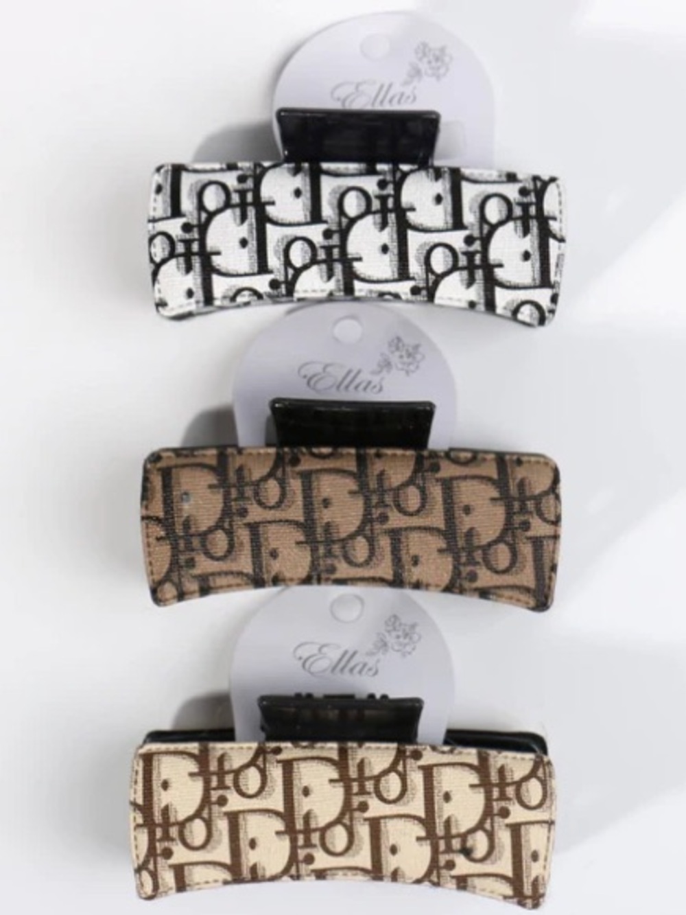 10pcs/pack Beige Patterned Logo Hair Clip